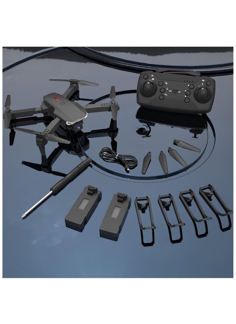 E99 Foldable Drone with 8K HD Dual Camera – Obstacle Avoidance, Altitude Hold, FPV Real-Time Transmission, Headless Mode, One-Key Takeoff/Landing | Long Battery Life, Beginner-Friendly, Portable Quadcopter with Carry Case for Aerial Photography