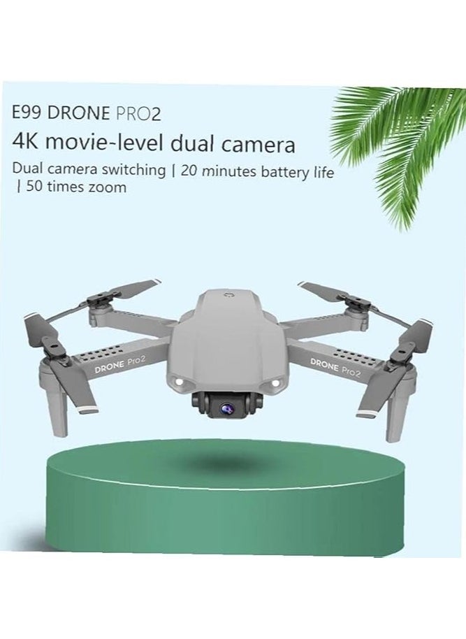 Mini E99 Foldable RC Drone with 4K Dual HD FPV Camera – Compact WiFi Quadcopter with Live Video, Altitude Hold, Headless Mode, One-Key Start, 360° Flip | Easy-to-Fly, Lightweight, Portable Drone for Beginners, Kids & Adults
