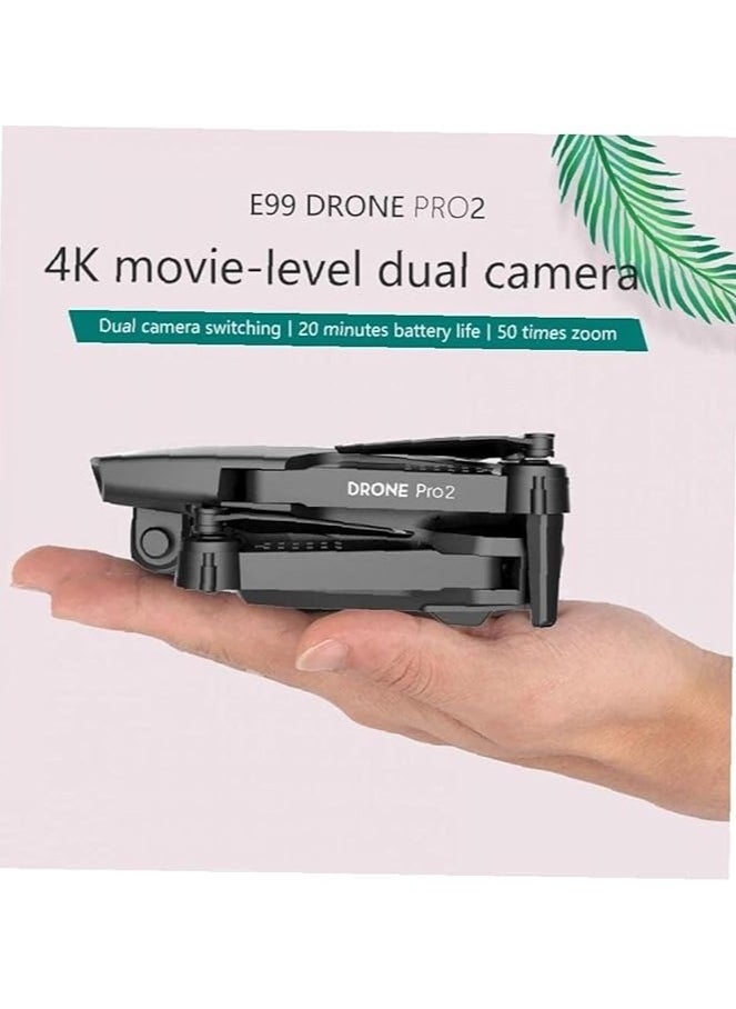 Mini E99 Foldable RC Drone with 4K Dual HD FPV Camera – Compact WiFi Quadcopter with Live Video, Altitude Hold, Headless Mode, One-Key Start, 360° Flip | Easy-to-Fly, Lightweight, Portable Drone for Beginners, Kids & Adults