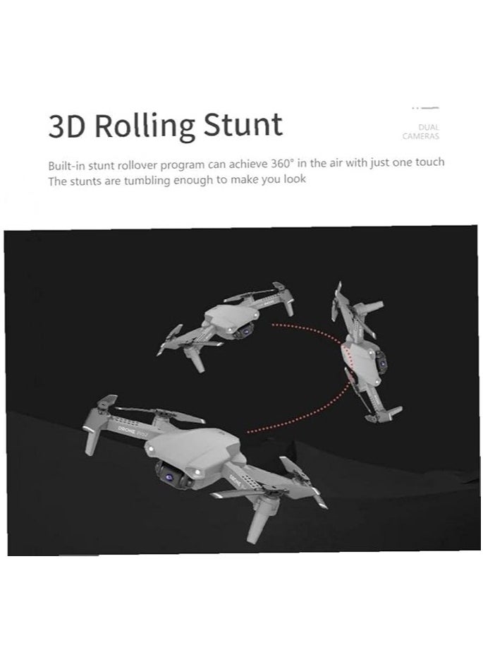 Mini E99 Foldable RC Drone with 4K Dual HD FPV Camera – Compact WiFi Quadcopter with Live Video, Altitude Hold, Headless Mode, One-Key Start, 360° Flip | Easy-to-Fly, Lightweight, Portable Drone for Beginners, Kids & Adults