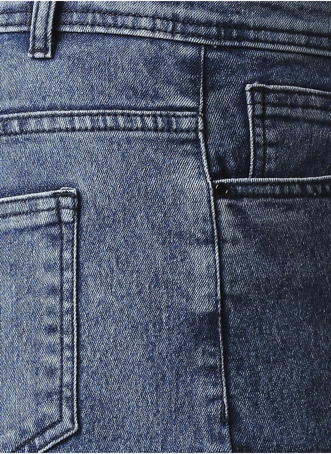 Women Blue High-Rise Heavy Fade Acid Wash Stretchable Jeans