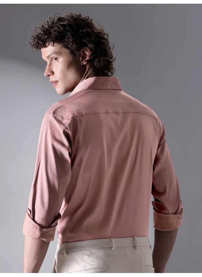 Mauve Pink Satin Shirt