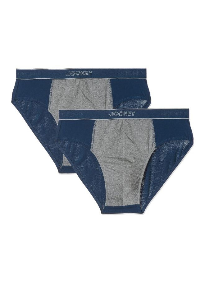 Jockey US14 Men Super Combed Cotton Solid Brief with Ultra soft Waistband Pack of 2