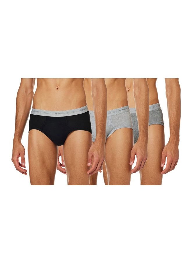 Hanes Red Label Mens 3 Pack Mid Rise Exposed Waistband Briefs