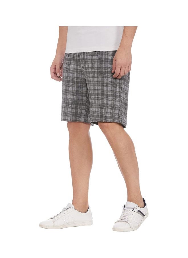 Jockey IM02 Men Tencel Micro Modal Cotton Elastane Stretch Regular Fit Checkered Sleep Shorts with Side Pockets