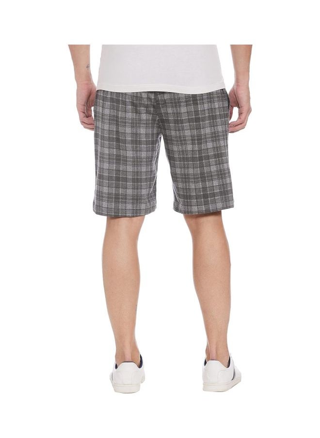 Jockey IM02 Men Tencel Micro Modal Cotton Elastane Stretch Regular Fit Checkered Sleep Shorts with Side Pockets