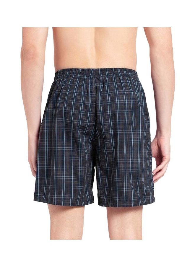 Jockey 1223 Men Super Combed Mercerized Cotton Woven Checkered Boxer Shorts with Side Pocket Pack of 2