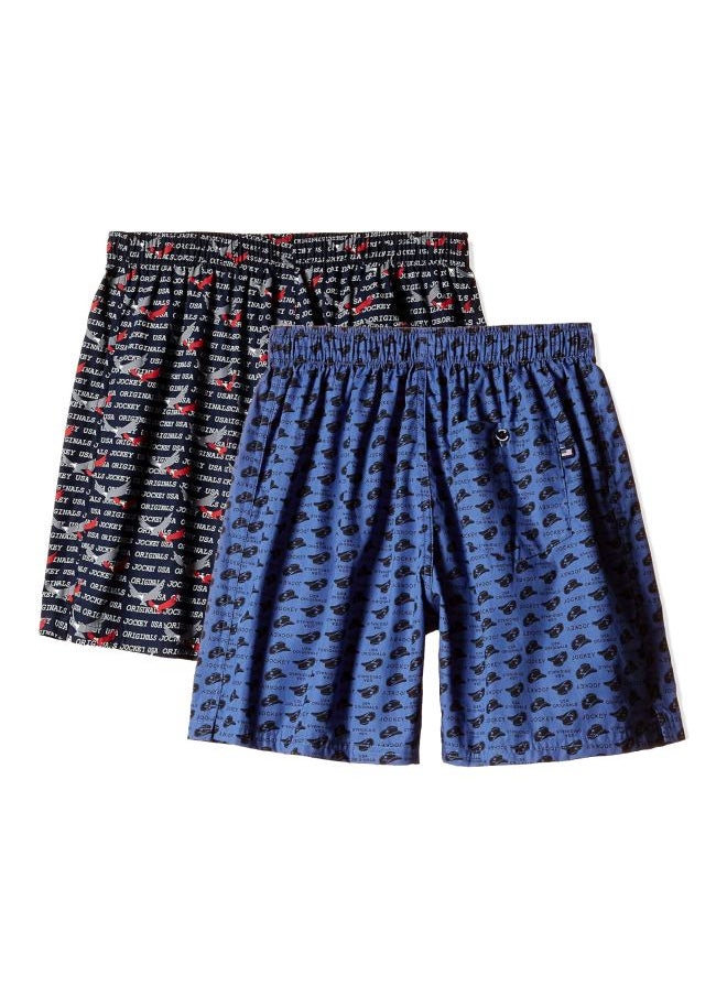 Jockey Men Cotton Boxers Pack of 2 Boxer Shorts Assorted Prints Large Assorted Prints L