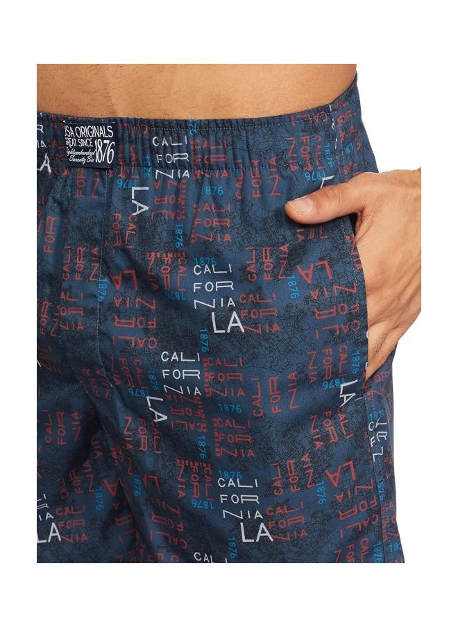 Jockey US57 Men Super Combed Mercerized Cotton Woven Printed Boxer Shorts with Side Pockets