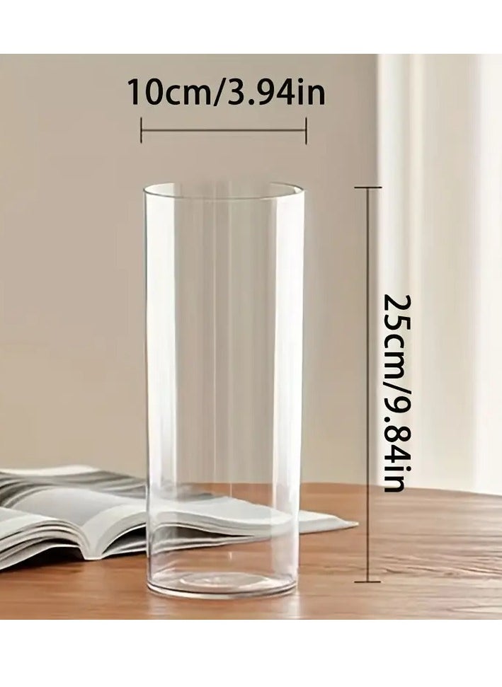 AKDC 6pcs Glass Cylinder Vases for Clear Floating Pillar Candle Vase in Bulk for Wedding Decorations 10X25cm