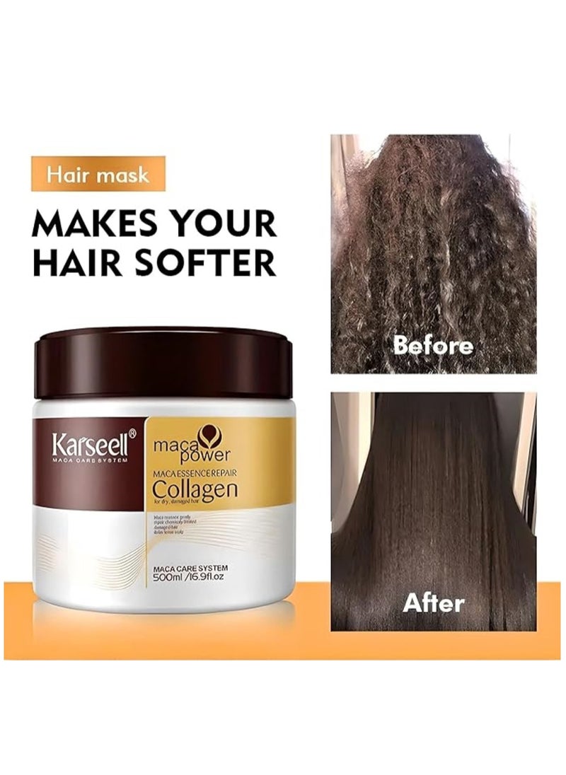 Argan Oil Repair Shampoo, Conditioner, and Hair Mask Set – Repair and Hydration Treatment for Dry and Treated Hair – Enriched with Argan Oil, Vitamins, and Antioxidants Free from Sulfates and Parabens 3-Piece Hair Care Set