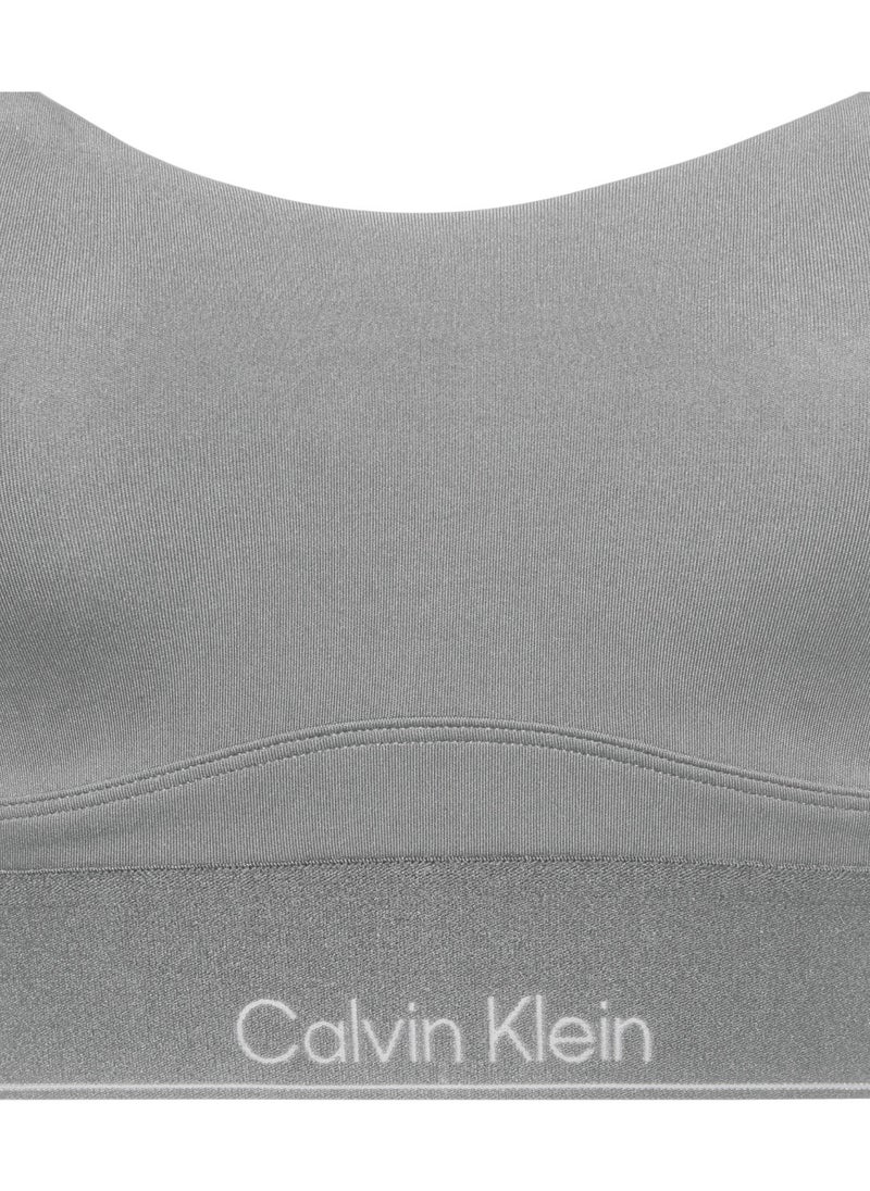Women's High Support Sports Bra - Polyester Blend, Grey