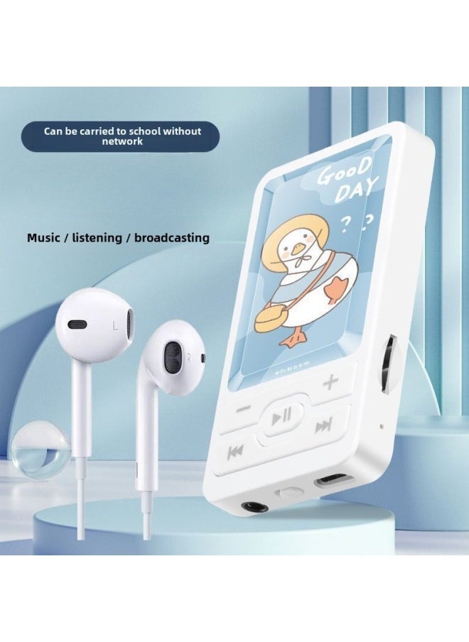 Students Listen To Music Mp3 Walkman High School Students Boys And Girls Mini Portable Sports Music Player-Body Color:A1 Little White Bear-Memory Capacity:No External Sound 32g Can Save 8000 Songs + 4-piece Set