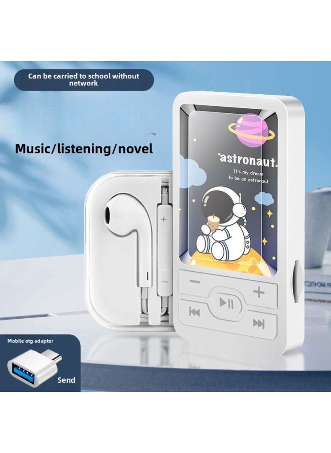 Students Listen To Music Mp3 Walkman High School Students Boys And Girls Mini Portable Sports Music Player-Body Color:A1 Little White Bear-Memory Capacity:No External Sound 32g Can Save 8000 Songs + 4-piece Set