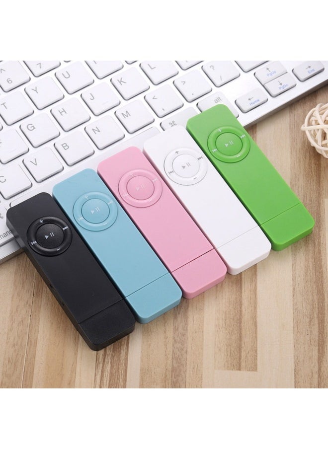 Mini Portable Mp3 Player Candy Shaped Single Machine Supports Up To 64gb Card High Capacity Digital Music Player-Body Color:Green [no External Function]]-Memory Capacity:Machine 32G Card Lanyard Packing Box