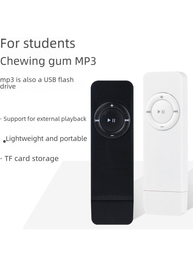 Mini Portable Mp3 Player Candy Shaped Single Machine Supports Up To 64gb Card High Capacity Digital Music Player-Body Color:Green [no External Function]]-Memory Capacity:Machine 32G Card Lanyard Packing Box