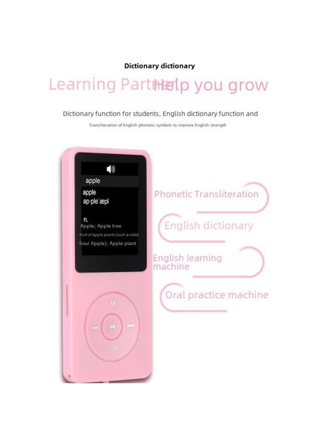Portable Bluetooth Mp3 Player Recorder Dictation Device Student Card Insertion Version Blue Tooth Mp4 Music Player Dictionary-Body Color:White [English Dictionary Bluetooth Function]]-Memory Capacity:Single Machine Without Memory Data Line Packaging Box