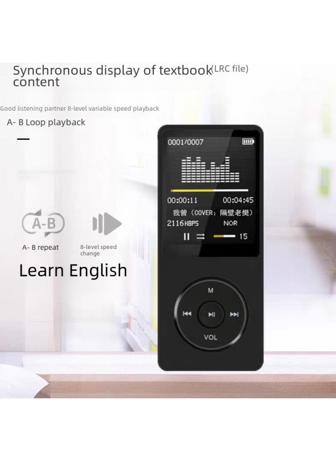 Mini Portable Mp3 Mp4 Music Player 1.8 Inch Screen Card Insertion Sports Music Player For Students-Body Color:Green [Band Out]]-Memory Capacity:Single Card [without Memory] Without Accessories