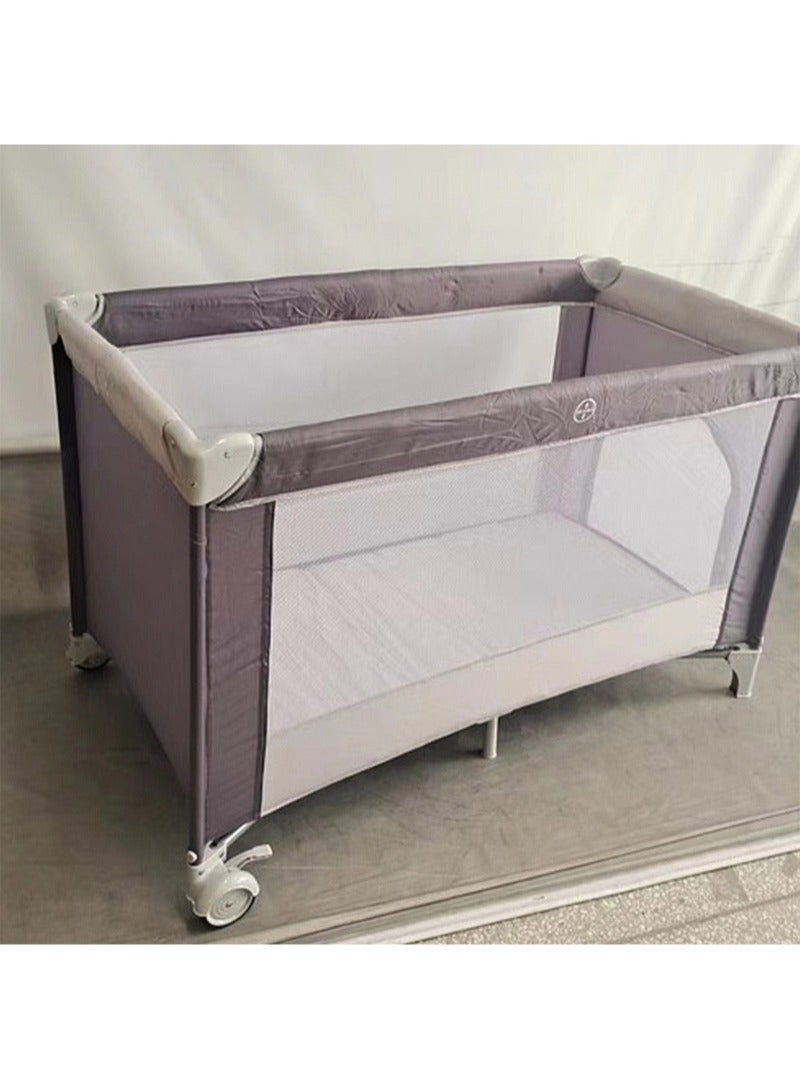 Baby Folding Bed With Cushion And Wheels Large And Comfortable Stable And Sturdy Breathable 125*65*78cm