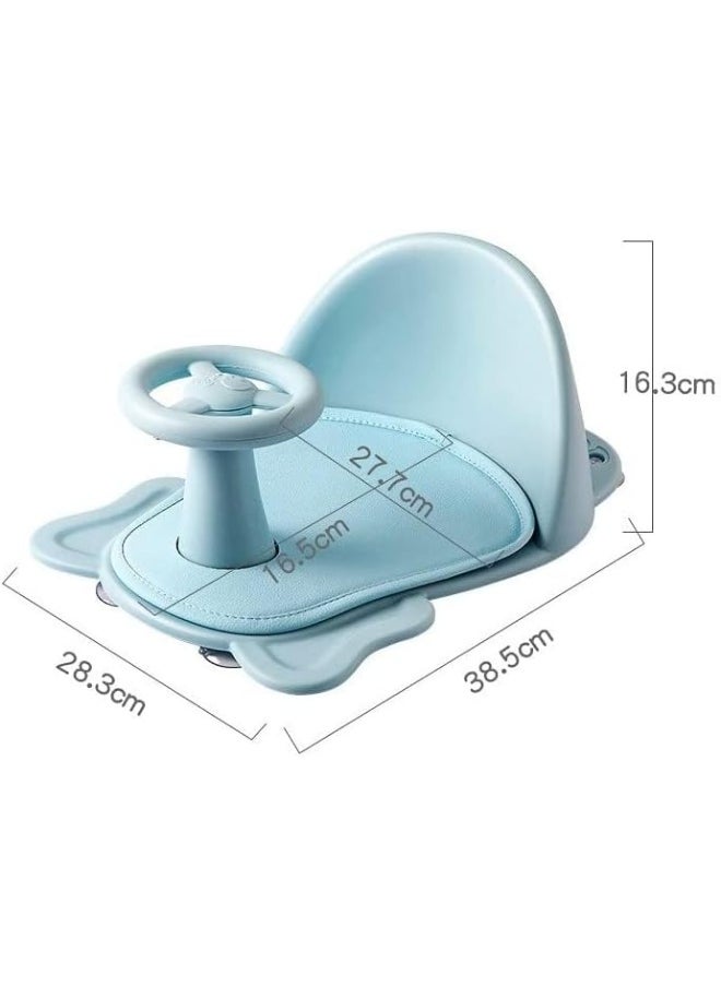 ZABIA Baby Bath Seat Bathtub Baby Bath Chair with Non-Slip Soft Mat, Portable Toddler Child Bathtub Seat for Babies 6 Months & Up (Blue)