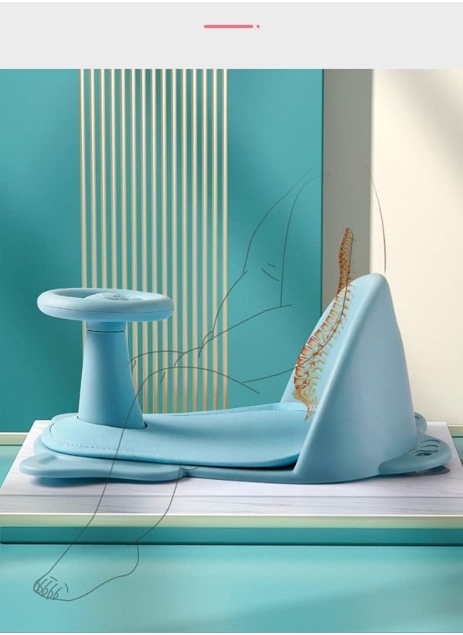 ZABIA Baby Bath Seat Bathtub Baby Bath Chair with Non-Slip Soft Mat, Portable Toddler Child Bathtub Seat for Babies 6 Months & Up D-No 6 (Blue)