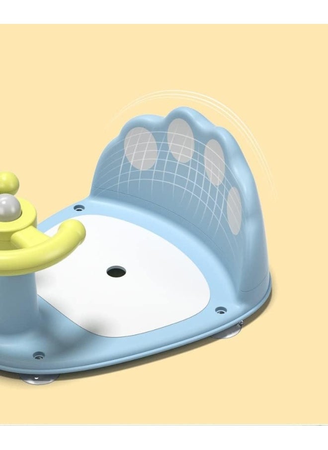 ZABIA Baby Bath Seat Bathtub Baby Bath Chair with Non-Slip Soft Mat, Portable Toddler Child Bathtub Seat for Babies 6 Months & Up D-No 6 (Blue)