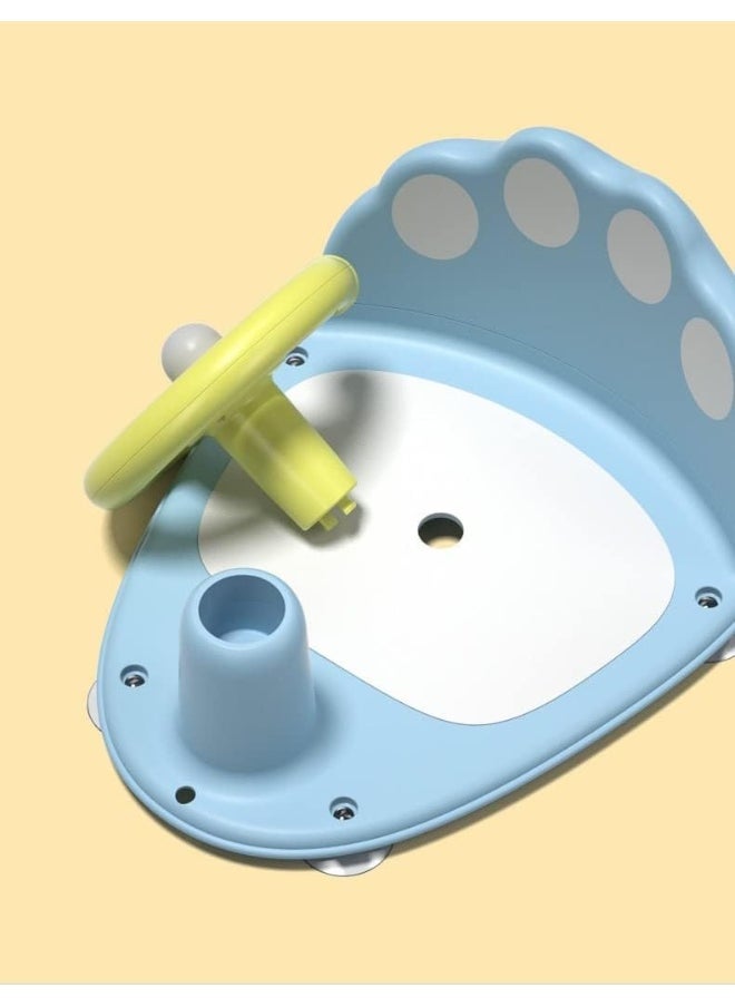 ZABIA Baby Bath Seat Bathtub Baby Bath Chair with Non-Slip Soft Mat, Portable Toddler Child Bathtub Seat for Babies 6 Months & Up D-No 6 (Blue)