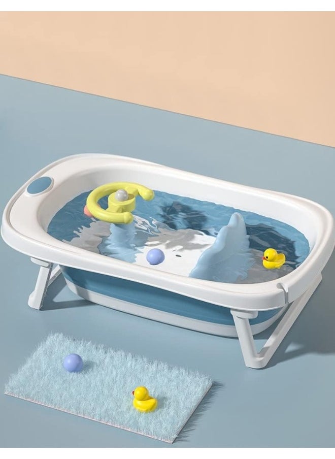 ZABIA Baby Bath Seat Bathtub Baby Bath Chair with Non-Slip Soft Mat, Portable Toddler Child Bathtub Seat for Babies 6 Months & Up D-No 6 (Blue)