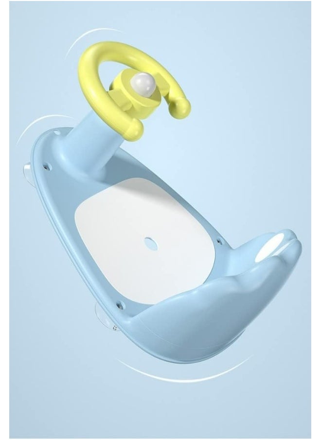 ZABIA Baby Bath Seat Bathtub Baby Bath Chair with Non-Slip Soft Mat, Portable Toddler Child Bathtub Seat for Babies 6 Months & Up D-No 6 (Blue)
