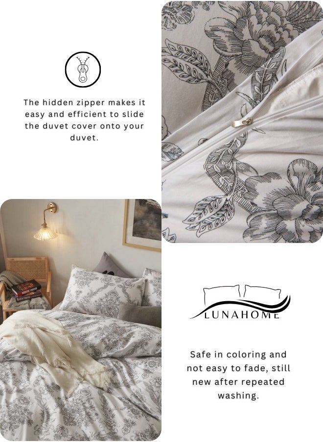 King size 6-piece 3D duvet cover set vintage print.