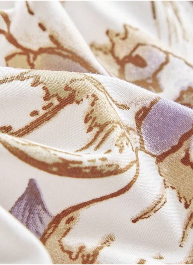 King size 6-piece floral damask duvet cover set.