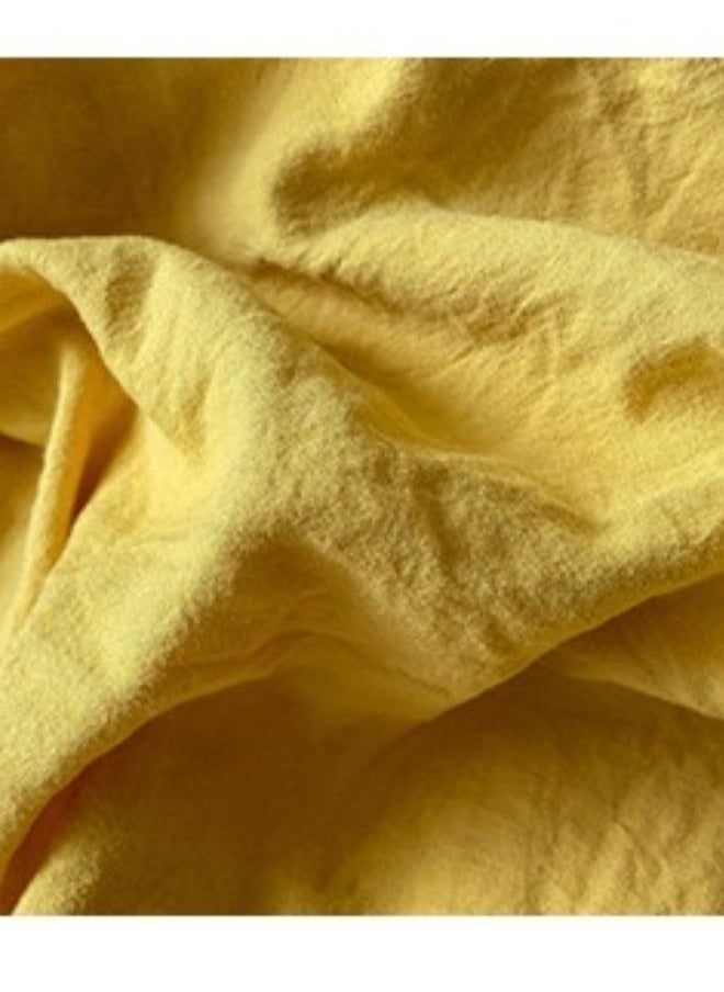 Single Size 4 piece Bedding Set Without Filling, Washable Cotton Yellow Color.