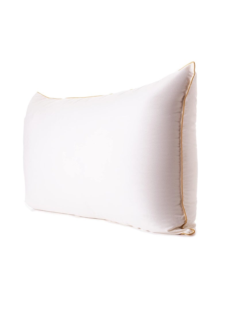 Cotton Single Piping Golden Line Pillow White 50x70cm Made in Uae