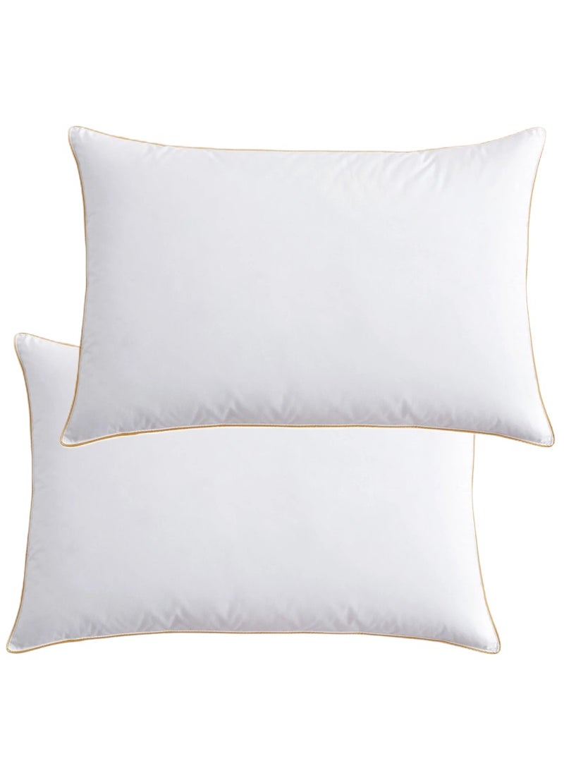 2 Piece Pack Single Piping Pillow Cotton 50x70cm Made in Uae