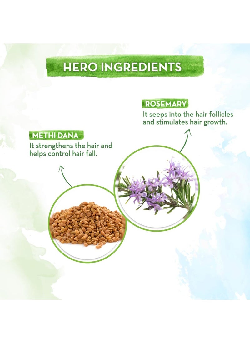 Rosemary Anti-Hair Fall Shampoo With Rosemary & Methi Dana For Reducing Hair Loss & Breakage-400 Grams Up To 94% Stronger Hair* Up To 93% Less Hair Fall For Men&Women