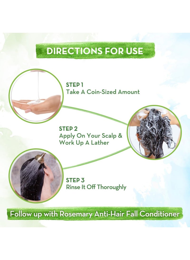 Rosemary Anti-Hair Fall Shampoo With Rosemary & Methi Dana For Reducing Hair Loss & Breakage-400 Grams Up To 94% Stronger Hair* Up To 93% Less Hair Fall For Men&Women