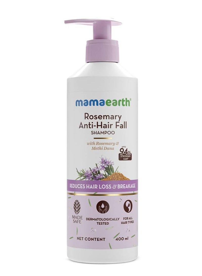 Rosemary Anti-Hair Fall Shampoo With Rosemary & Methi Dana For Reducing Hair Loss & Breakage-400 Grams Up To 94% Stronger Hair* Up To 93% Less Hair Fall For Men&Women