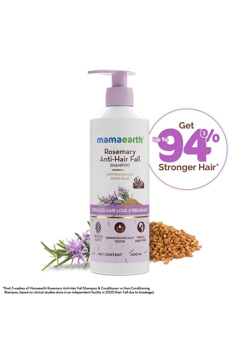 Rosemary Anti-Hair Fall Shampoo With Rosemary & Methi Dana For Reducing Hair Loss & Breakage-400 Grams Up To 94% Stronger Hair* Up To 93% Less Hair Fall For Men&Women