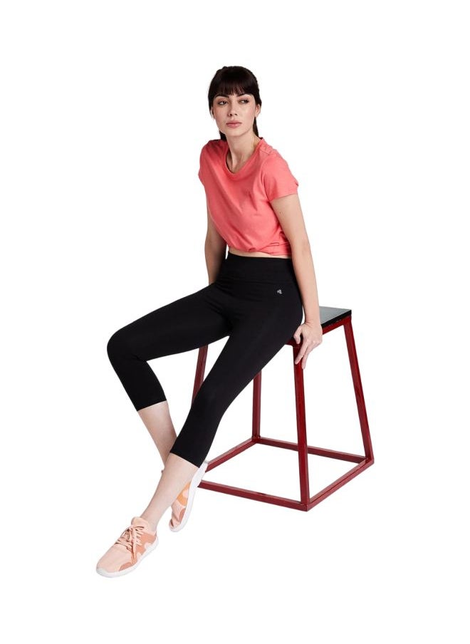 1391 Women Super Combed Cotton Elastane Stretch Slim Fit Capri with Ultra soft Waistband