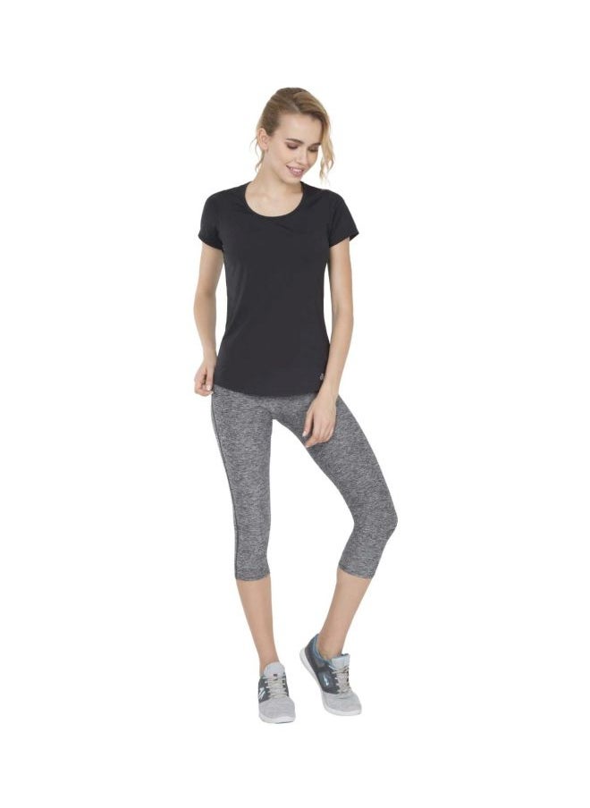 AP24 Women Tactile Microfiber Elastane Stretch Slim Fit Capri with Broad Waistband and Stay Dry Technology
