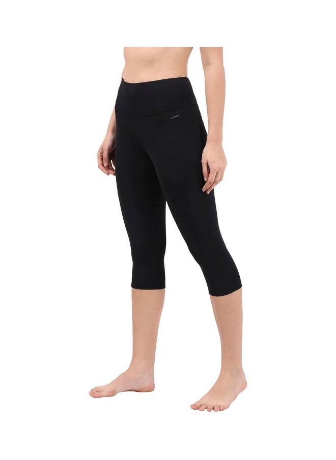 Women Microfiber Elastane Stretch Slim Fit Capri with Breathable Mesh and StayFresh Treatment