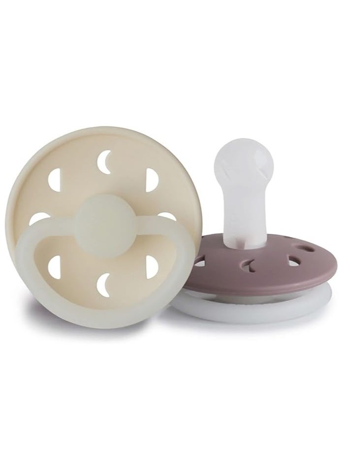 FRIGG Moon Phase Silicone Baby Pacifier 6-18M 2-Pack Twilight MauveNight/BlushNight - Size 2