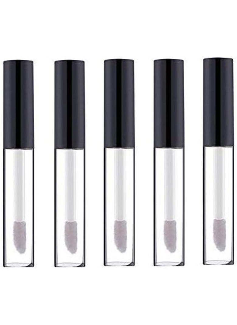 UPSTORE 5Pcs 10ml Empty Plastic Clear lip Gloss Tube Containers Refillable Lip Balm Bottle with Rubber Insert for DIY Makeup Lip Samples Lipstick