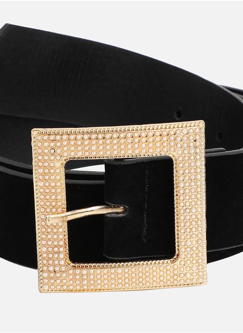 Pearl Buckle Waist Belt