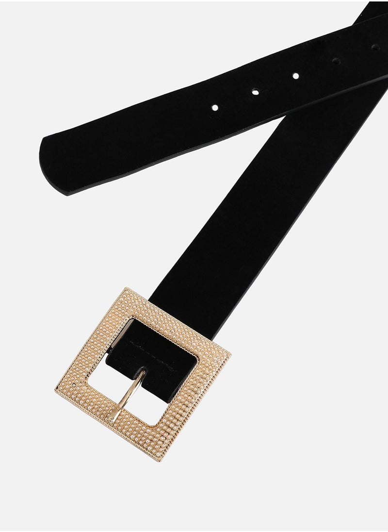 Pearl Buckle Waist Belt