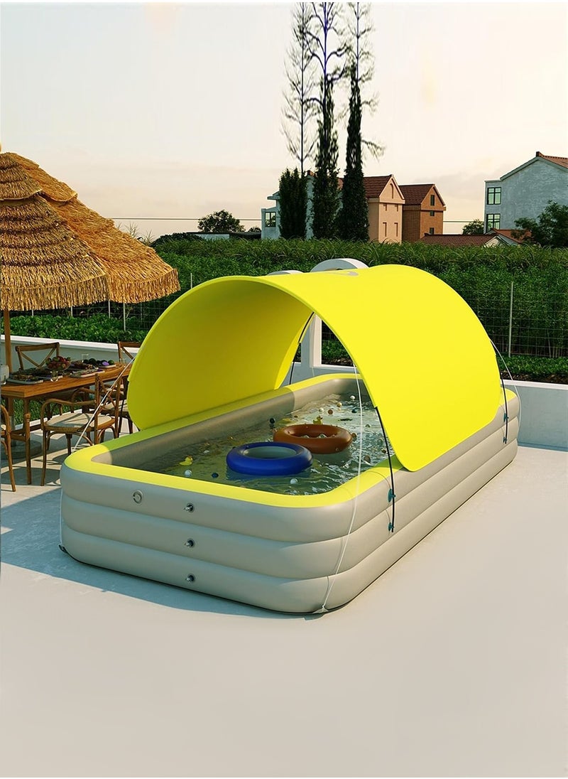 Inflatable Swimming Pool Fun Park Play Center with Removable Sun Shade PVC Material Family Pool