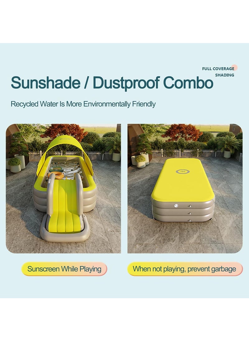 Inflatable Swimming Pool Fun Park Play Center with Removable Sun Shade PVC Material Family Pool