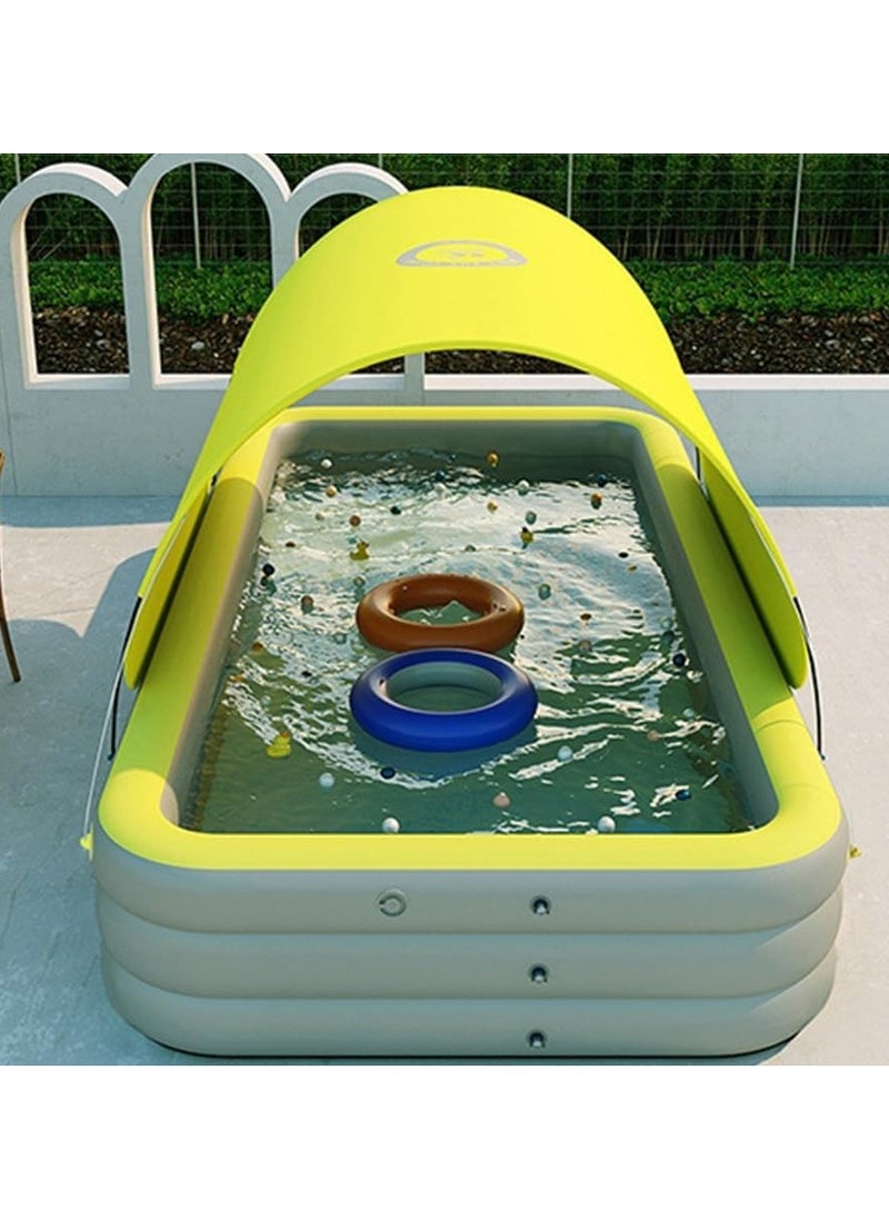 Inflatable Swimming Pool Fun Park Play Center with Removable Sun Shade PVC Material Family Pool