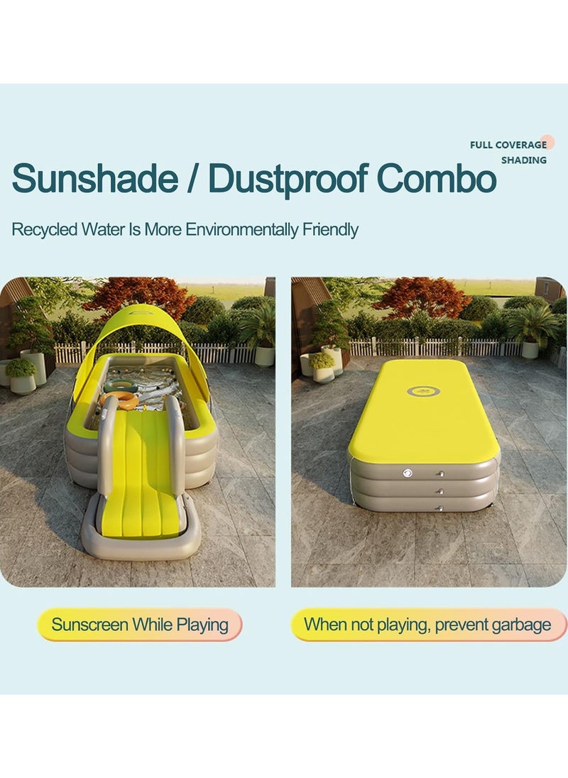 Inflatable Swimming Pool Fun Park Play Center with Removable Sun Shade PVC Material Family Pool