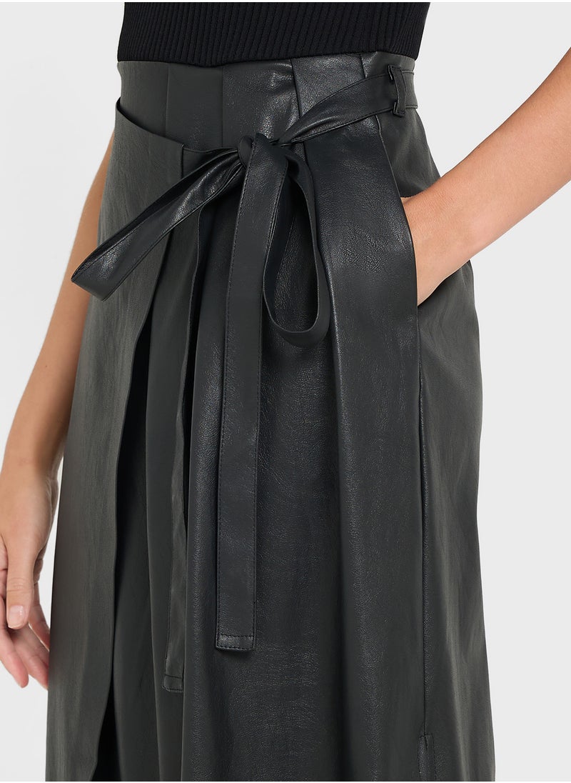 Pu High Waist Skirt